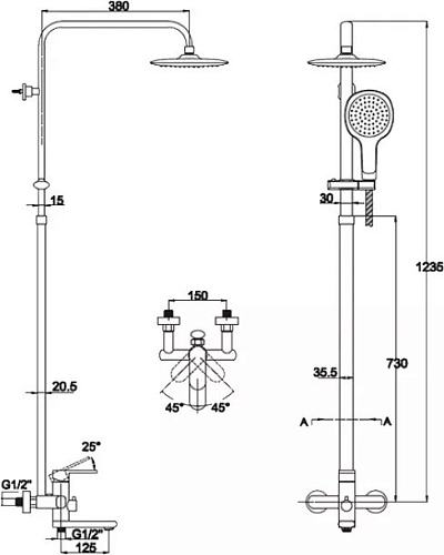 Душевая система Kaiser 33182 Душевая система Kaiser 33182