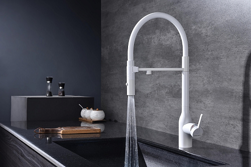 Смеситель для кухни Paulmark Magneto One белый Ma213188-WH Смеситель для кухни Paulmark Magneto One белый Ma213188-WH