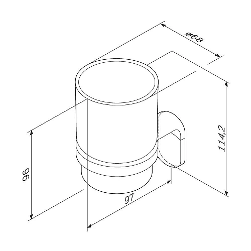 Стакан AM.PM Joy A8434300 стеклянный, с настенным держателем Стакан AM.PM Joy A8434300 стеклянный, с настенным держателем
