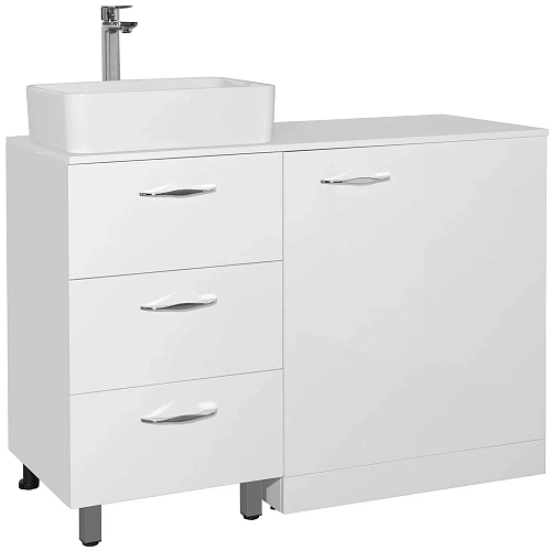 Тумба под раковину Style Line Берн 120 Plus со столешницей под стиральную машину белая ЛС-000010046 Тумба под раковину Style Line Берн 120 Plus со столешницей под стиральную машину белая ЛС-000010046