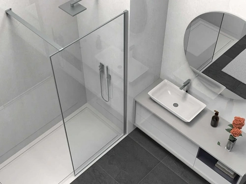 Душевая перегородка Vincea Walk-In VSW-1HS800CLGM, 800x2000, вороненая сталь, стекло прозрачное Душевая перегородка Vincea Walk-In VSW-1HS800CLGM, 800x2000, вороненая сталь, стекло прозрачное