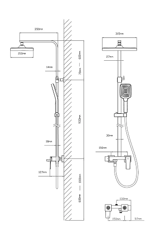 Душевая система Vincea Cube VSFS-4C12CH с изливом, хром Душевая система Vincea Cube VSFS-4C12CH с изливом, хром