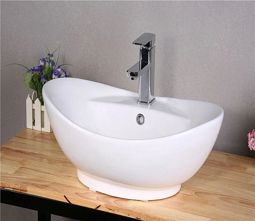 Раковина CeramaLux 9018 накладная, белый Раковина CeramaLux 9018 накладная, белый