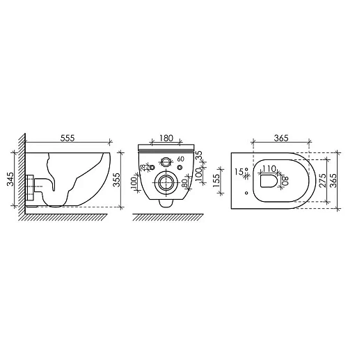Унитаз подвесной Ceramica Nova LONG CN3015 белый Унитаз подвесной Ceramica Nova LONG CN3015 белый