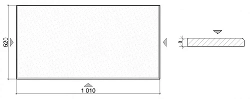 Столешница Boheme стекло 100см прямая BLACK 853-100-B Столешница Boheme стекло 100см прямая BLACK 853-100-B