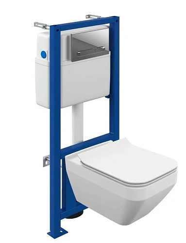 Комплект унитаза Cersanit CREA SQUARE (A64833) инсталляции LINK PRO и клавиши смыва TWINS пластик хром LP 64833 Комплект унитаза Cersanit CREA SQUARE (A64833) инсталляции LINK PRO и клавиши смыва TWINS пластик хром LP 64833