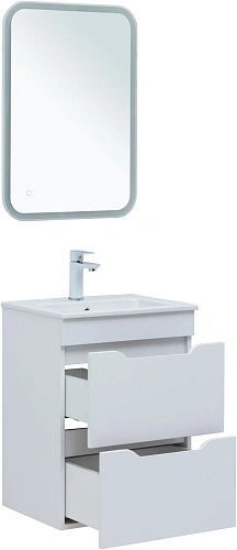 Тумба под раковину Aquanet Практика 50 белый матовый 2 ящика 00330455 напольная/подвесная Тумба под раковину Aquanet Практика 50 белый матовый 2 ящика 00330455 напольная/подвесная