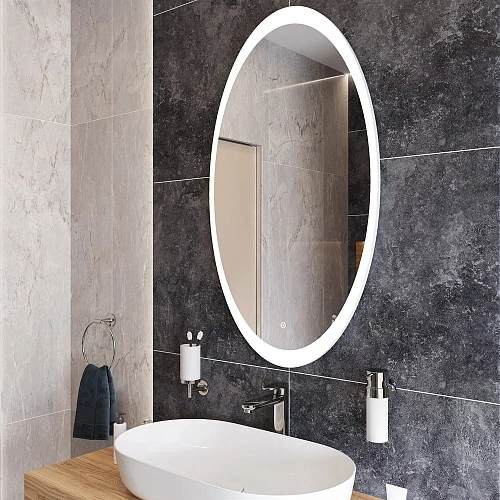 Зеркало DIWO Ярославль 60 с подсветкой, овальное, в современном стиле, сенсорное выключение 543689 Зеркало DIWO Ярославль 60 с подсветкой, овальное, в современном стиле, сенсорное выключение 543689