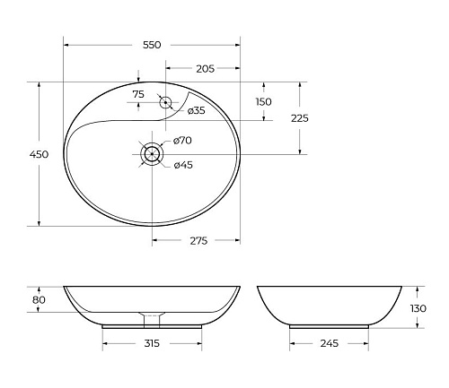 Раковина BelBagno BB1370 550x450 белый Раковина BelBagno BB1370 550x450 белый