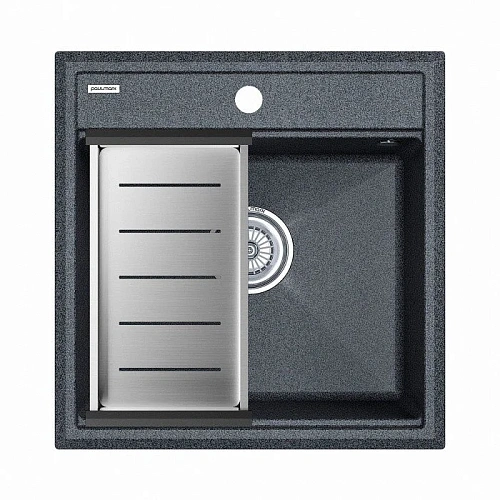 Кухонная мойка Paulmark STEPIA 50 с коландером ADVANCE брашированная PM115051-DG+A375-BS Кухонная мойка Paulmark STEPIA 50 с коландером ADVANCE брашированная PM115051-DG+A375-BS