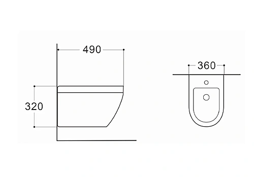 Биде подвесное Aquatek ЛЕЯ AQ1099-00 , 490x360x320, цвет белый, крепеж Биде подвесное Aquatek ЛЕЯ AQ1099-00 , 490x360x320, цвет белый, крепеж