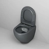 Унитаз подвесной GROSSMAN GR-4455GMS Color 495x365x375 серый матовый безободковый с тонкой крышкой Унитаз подвесной GROSSMAN GR-4455GMS Color 495x365x375 серый матовый безободковый с тонкой крышкой