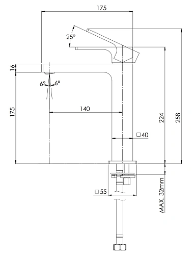 Смеситель для раковины Remer Absolute AU12ANO, черный матовый Смеситель для раковины Remer Absolute AU12ANO, черный матовый