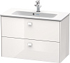 Картинка анонса товара «тумба под раковину duravit brioso br411102222 подвесная 82 см белый глянцевый»