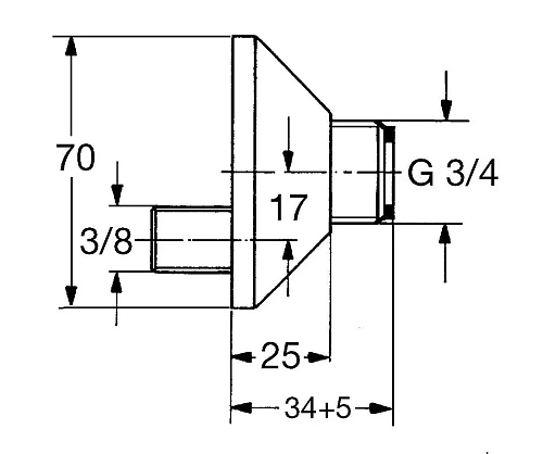 Эксцентрик s-образный GROHE 3/8 дюйма x 3/4 дюйма 17 мм (12050000) Эксцентрик s-образный GROHE 3/8 дюйма x 3/4 дюйма 17 мм (12050000)