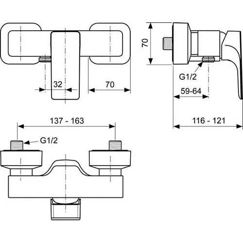 Смеситель для душа Ideal Standard Strada A5846AA Смеситель для душа Ideal Standard Strada A5846AA