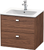 Картинка анонса товара «тумба под раковину duravit brioso br410101021 подвесная 62 см орех темный»