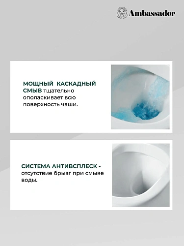 Унитаз напольный Ambassador Forsa 247K19001S (645x355x850) с тонкой крышкой Унитаз напольный Ambassador Forsa 247K19001S (645x355x850) с тонкой крышкой