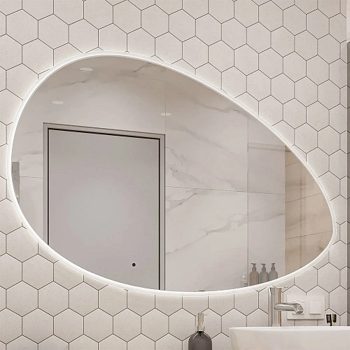 Зеркало STWORKI Скаген 120 с подсветкой, белое, инфракрасное управление, овальное, большое 551000 Зеркало STWORKI Скаген 120 с подсветкой, белое, инфракрасное управление, овальное, большое 551000