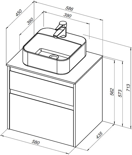 Тумба под раковину Aquanet Nova Lite 60 дуб рустикальный (2 ящика) 00249512 Тумба под раковину Aquanet Nova Lite 60 дуб рустикальный (2 ящика) 00249512
