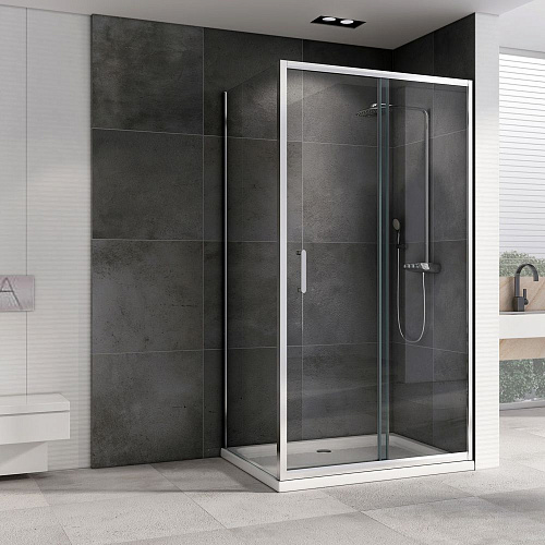 Душевой уголок ABBER Schwarzer Diamant AG301105-S605 110x60 см универсальный, профиль хром, стекло прозрачное Душевой уголок ABBER Schwarzer Diamant AG301105-S605 110x60 см универсальный, профиль хром, стекло прозрачное