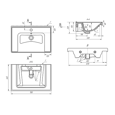 Раковина Dreja Грэйс 70 Раковина Dreja Грэйс 70