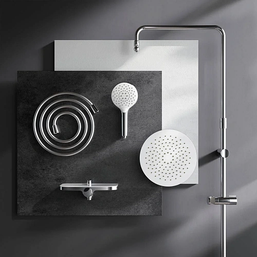 Душевая система AM.PM Like F0780200 верхний душ 250мм, штанга 1030-1460 мм Душевая система AM.PM Like F0780200 верхний душ 250мм, штанга 1030-1460 мм