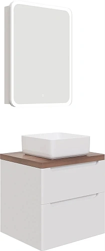 Комплект мебели STWORKI Берген 60 белая с темной столешницей, раковина City 1 549450 Комплект мебели STWORKI Берген 60 белая с темной столешницей, раковина City 1 549450