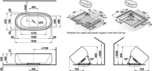 Ванна из искусственного камня Laufen Alessi one 183х87 2.4597.2.000.615.1 Ванна из искусственного камня Laufen Alessi one 183х87 2.4597.2.000.615.1