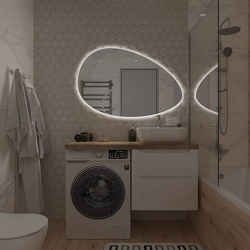 Зеркало STWORKI Скаген 120 с подсветкой, белое, инфракрасное управление, овальное, большое 551000 Зеркало STWORKI Скаген 120 с подсветкой, белое, инфракрасное управление, овальное, большое 551000