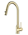 Смеситель для кухни Wonzon & Woghand с выдвижным изливом, брашированное золото (WW-A21252-BG) Смеситель для кухни Wonzon & Woghand с выдвижным изливом, брашированное золото (WW-A21252-BG)
