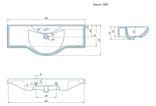 Раковина Kirovit Классик 120 451101 Раковина Kirovit Классик 120 451101