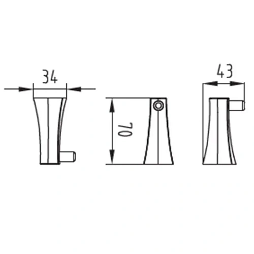 Крючок Kaiser Konus KH-2022 хром из латуни Крючок Kaiser Konus KH-2022 хром из латуни