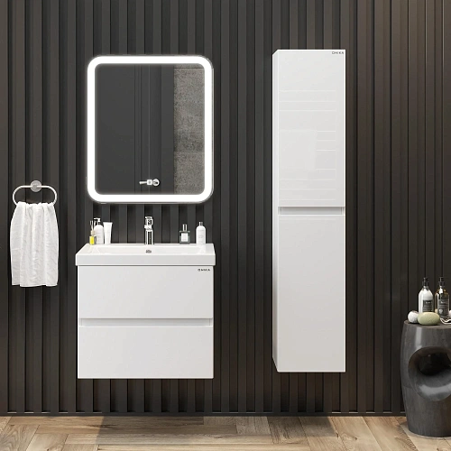 Шкаф-пенал Onika Эвада 30 см 403079 подвесной, белый, универсальный Шкаф-пенал Onika Эвада 30 см 403079 подвесной, белый, универсальный