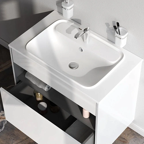 Тумба под раковину AM.PM Func M8FFUX0801WG pull-out, 80 см универсальная, белый Тумба под раковину AM.PM Func M8FFUX0801WG pull-out, 80 см универсальная, белый