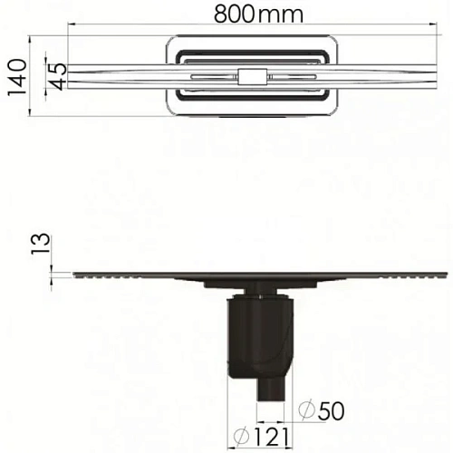 Душевой лоток BERGES SIMPEL 800, золото глянец, S-сифон D50/105 H50 вертикальный 092012 Душевой лоток BERGES SIMPEL 800, золото глянец, S-сифон D50/105 H50 вертикальный 092012