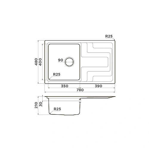 Кухонная мойка Omoikiri Mizu 78-IN нерж.сталь/нержавеющая сталь 4973730 Кухонная мойка Omoikiri Mizu 78-IN нерж.сталь/нержавеющая сталь 4973730