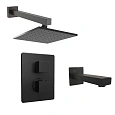 Душевая система Paini Grazia 21PZSET26911THBATHHEAD с термостатом черный матовый Душевая система Paini Grazia 21PZSET26911THBATHHEAD с термостатом черный матовый