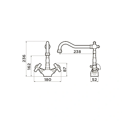 Смеситель для кухни Omoikiri Tokigawa-AB 4994257 Смеситель для кухни Omoikiri Tokigawa-AB 4994257