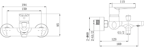 Смеситель для ванны Allen Brau Eclipse 2.0 5.E1A03-31 черный матовый Смеситель для ванны Allen Brau Eclipse 2.0 5.E1A03-31 черный матовый