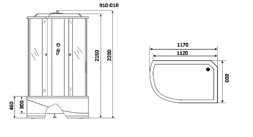 Душевая кабина Niagara NG 910-01R 9100134R Душевая кабина Niagara NG 910-01R 9100134R