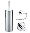 Комплект аксессуаров Wonzon & Woghand хром (WW-8100-CR) из 3 предметов (крючок, держатель для бумаги, ершик) Комплект аксессуаров Wonzon & Woghand хром (WW-8100-CR) из 3 предметов (крючок, держатель для бумаги, ершик)