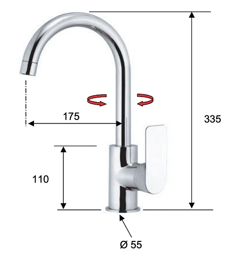 Смеситель для кухни Remer Infinity I72BG, золото брашированное Смеситель для кухни Remer Infinity I72BG, золото брашированное