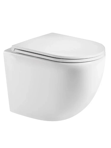 Унитаз подвесной AQUAme AQM2002MW с сиденьем SoftClose, технология смыва Rimless, скрытый крепеж. Бе Унитаз подвесной AQUAme AQM2002MW с сиденьем SoftClose, технология смыва Rimless, скрытый крепеж. Бе