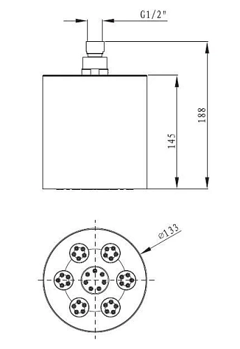 Верхний душ CEZARES CZR-SPW130-01, диаметр 130 мм Верхний душ CEZARES CZR-SPW130-01, диаметр 130 мм
