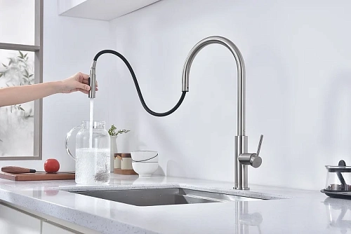 Смеситель для кухни Paulmark Senso брашированная сталь Se215180-BS Смеситель для кухни Paulmark Senso брашированная сталь Se215180-BS