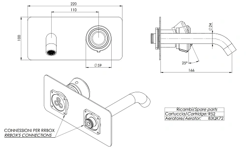 Смеситель для раковины Remer Element ET15KBCFP, черный брашированный хром Смеситель для раковины Remer Element ET15KBCFP, черный брашированный хром