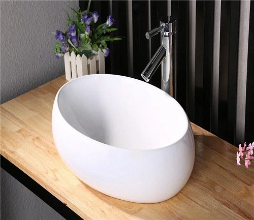 Раковина CeramaLux 9030B накладная, белый Раковина CeramaLux 9030B накладная, белый