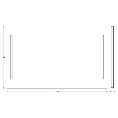Зеркало EVOFORM Ledline BY 2120 с 2-мя встроенными LED-светильниками 10,5 W 120х75cм Зеркало EVOFORM Ledline BY 2120 с 2-мя встроенными LED-светильниками 10,5 W 120х75cм