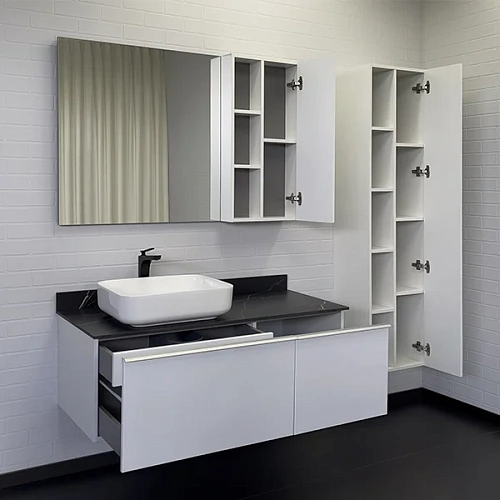 Тумба с раковиной Comforty Милан-120 00-00014006 белая со столешницей под мрамор Калакатта Блэк раковина Comforty T-Y9378 Тумба с раковиной Comforty Милан-120 00-00014006 белая со столешницей под мрамор Калакатта Блэк раковина Comforty T-Y9378